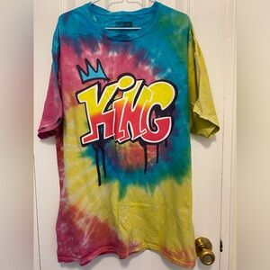 THIRTY SINGLE Men’s Graphic King Tye Dye short sleeve Tshirt size XL super cute